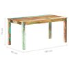 vidaXL Eettafel 160x80x76 cm massief gerecycled hout
