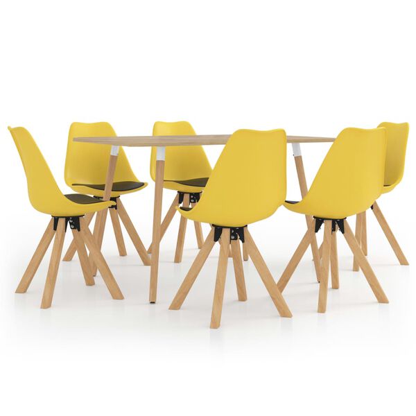 vidaXL 7-delige Eethoek geel en zwart