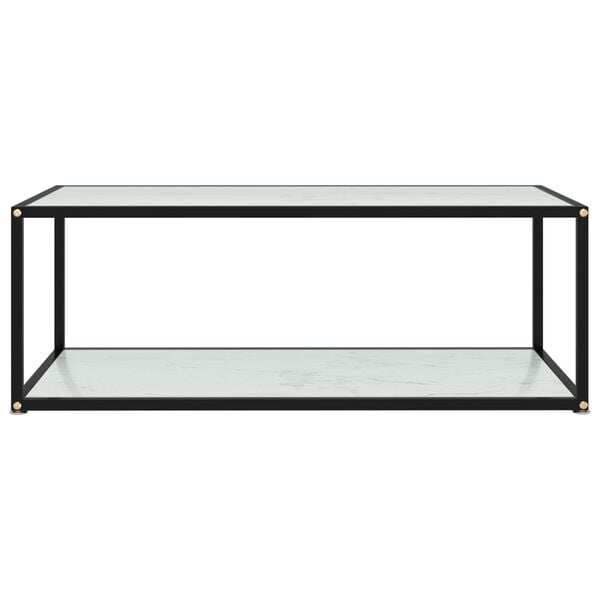 vidaXL Salontafel 100x50x35 cm gehard glas wit
