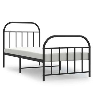 vidaXL Bedframe met hoofd- en voeteneinde metaal zwart 90x190 cm
