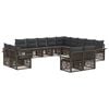 vidaXL Tuinbankenset 13 st Grijs en Donkergrijs poly rattan