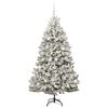vidaXL Kunstkerstboom met 300 LED Groen en Wit 180 cm PVC en Metaal
