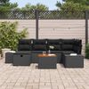 vidaXL Tuin Sofa Set met kussen met opslag 7 pcs Zwart Poly riet