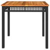 vidaXL Tuintafel 80x80x75 cm poly rattan en acaciahout zwart