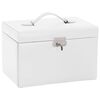 vidaXL Sieradendoosje 3laags met spiegel afsluitbaar 26x18x17,5 cm wit