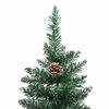 vidaXL Kerstboom met echt hout en sneeuw smal 210 cm groen