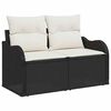 vidaXL Tuin Sofa Set met kussen 5 pcs Zwart en crème