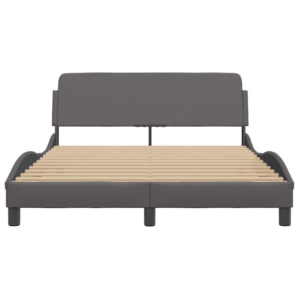 vidaXL Bedframe "Dover" kunstleer grijs 140x190 cm