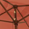 vidaXL Parasol met houten paal 198x198x231 cm terracottakleurig