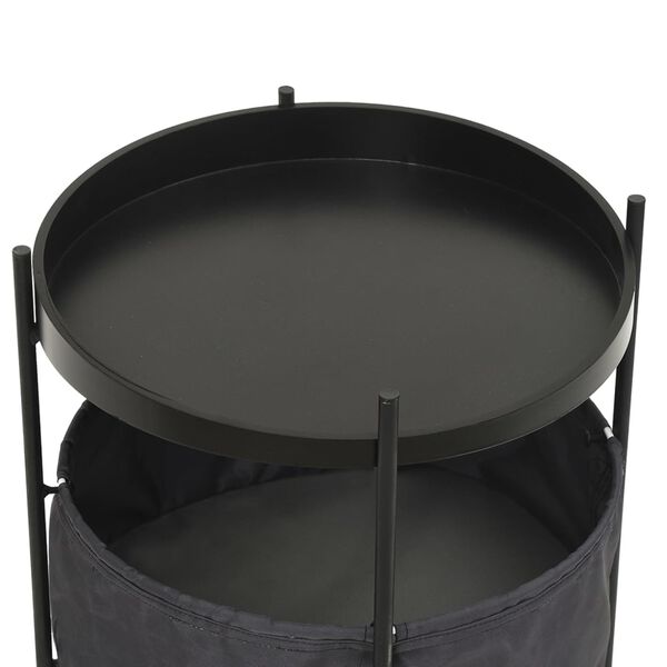 vidaXL Bijzettafel met mand 40x40x45,5 cm grijs