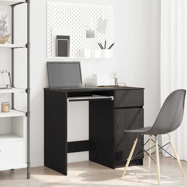 vidaXL Bureau 86x49x76 cm spaanplaat zwart eikenkleurig