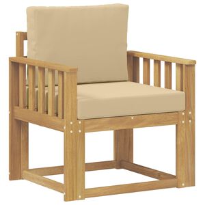 vidaXL 2 Stuk Buiten bankenset Polyester Wit en Beige