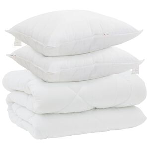 vidaXL Winter Dekbed met kussen 3 st Wit Microvezel
