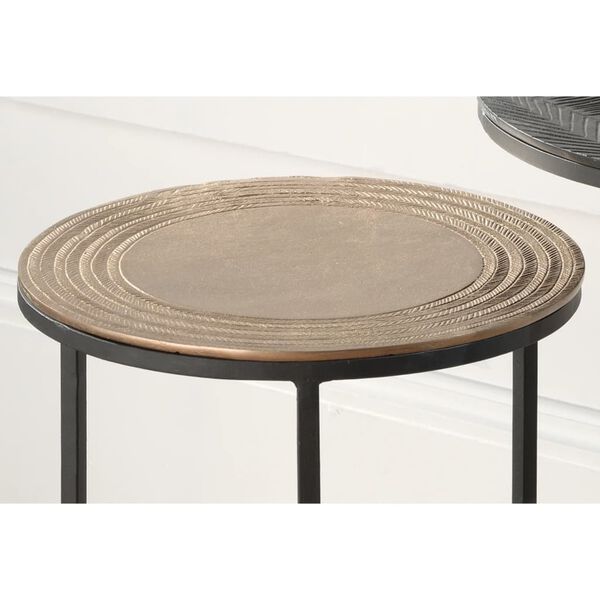 Rousseau 2-delige Bijzettafelset Ronda metaal zwart en goudkleurig