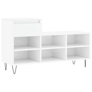 vidaXL Schoenenkast 102x36x60 cm bewerkt hout hoogglans wit