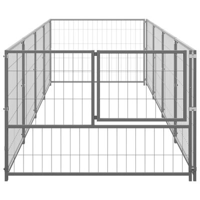 vidaXL Hondenkennel 4 m² staal zilverkleurig