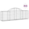 vidaXL Schanskorven 15 st gewelfd 200x30x60/80 cm gegalvaniseerd ijzer