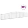 vidaXL Schanskorven 15 st gewelfd 400x30x60/80 cm ijzer