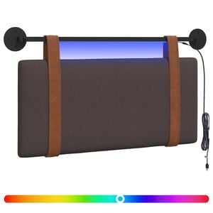 vidaXL Hangend hoofdbord Met LED-verlichting Donkerbruin Antiek PU