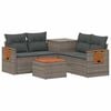 vidaXL Bankstel 6 st Grijs en Donkergrijs Poly Rattan en Staal