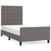vidaXL Bedframe met hoofdbord kunstleer grijs 80x200 cm