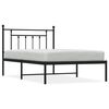vidaXL Bedframe met hoofdbord metaal zwart 107x203 cm
