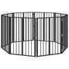 vidaXL Hondenhek 8 pcs Zwart 60 x 80 cm Gegalvaniseerd staal