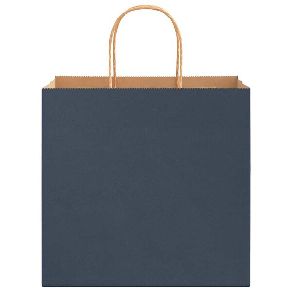 vidaXL Papieren zakken 250 st met hengsels 26x17x25 cm blauw