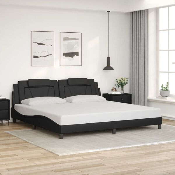 vidaXL Bedframe "Viana" met LED zonder matras zwart 200x200 cm