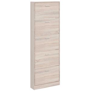 vidaXL Schoenenkast hout met 5 opbergvakken eiken-look