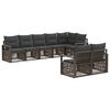 vidaXL Tuinbankenset 8 pcs Grijs poly rattan