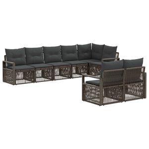 vidaXL Tuinbankenset 8 pcs Grijs poly rattan