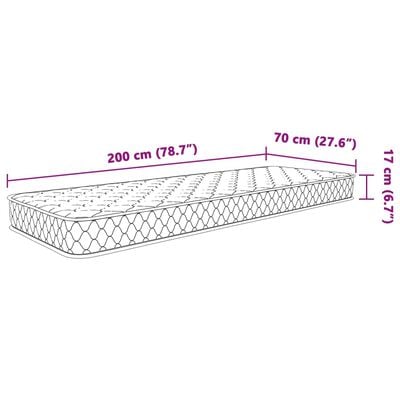 vidaXL Traagschuimmatras 70x200x17 cm wit