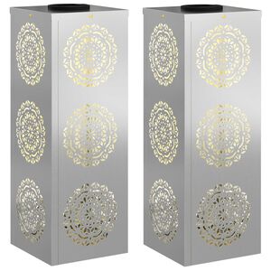 vidaXL Solar LED Pad Licht 2 pcs Gegalvaniseerd Gegalvaniseerd