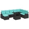 vidaXL Tuin Sofa Set 9 st Zwart Poly riet