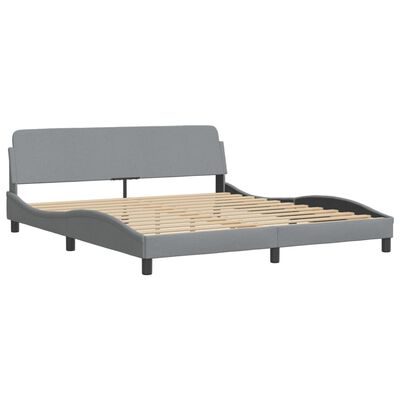 vidaXL Bedframe met hoofdbord stof lichtgrijs 180x200 cm