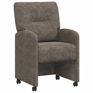 vidaXL Eetkamerstoelen met Wieltjes 2 st Faux suede leer Donkergrijs