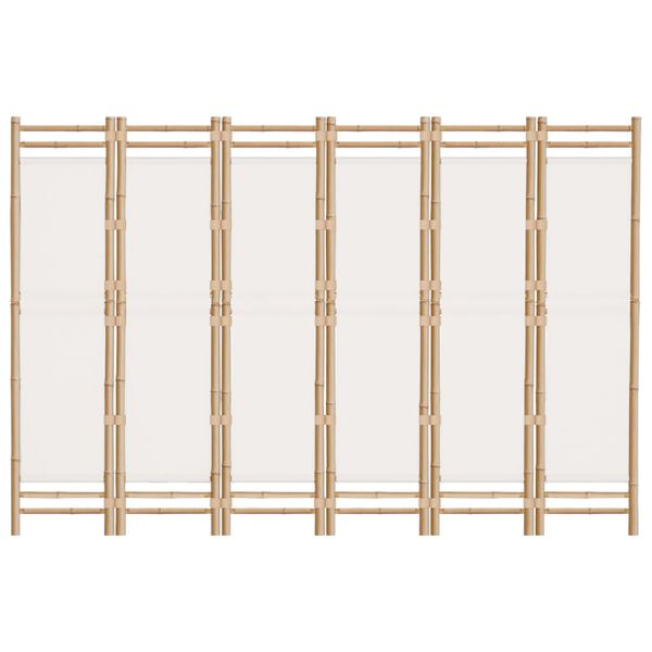 vidaXL Kamerscherm 6-panelen inklapbaar 240 cm bamboe en canvas