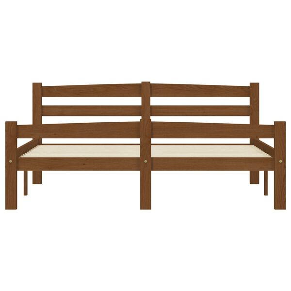 vidaXL Bedframe massief grenenhout honingbruin 140x200 cm