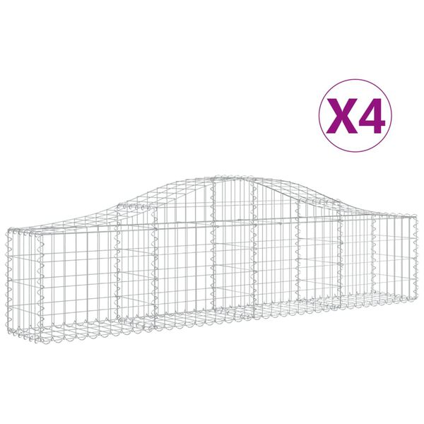 vidaXL Schanskorven 4 st gewelfd 200x30x40/60 cm ijzer