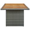 vidaXL Tuintafel poly rattan en massief acaciahout lichtgrijs