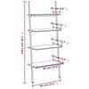 vidaXL Ladderrek met 4 schappen 64x34x150,5 cm lichtbruin en zwart