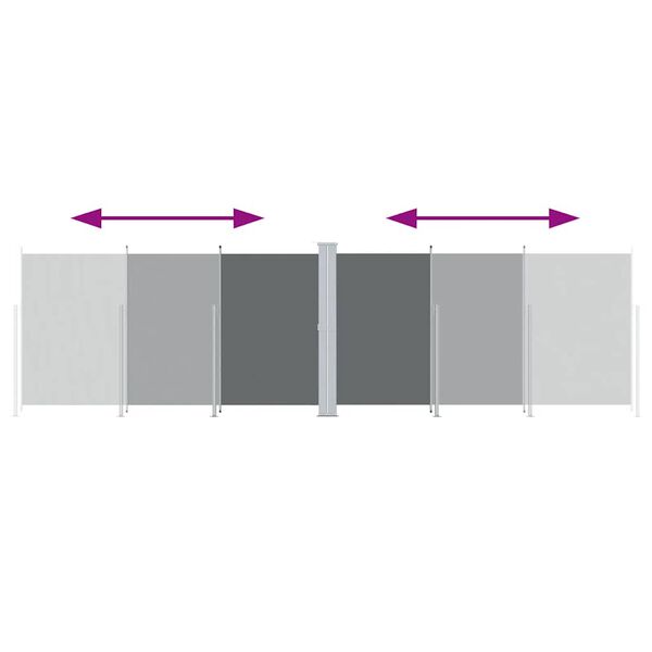 vidaXL Windscherm uittrekbaar 180x600 cm antracietkleurig