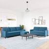 vidaXL 3-delige Loungeset met kussens fluweel blauw