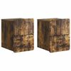 vidaXL Wandbeugel Bedkast 2 st Gerookt eiken 33 x 34,5 x 43 cm