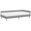 vidaXL Hoekbedframe met Matras met matras 2 pcs Lichtgrijs Stof