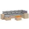 vidaXL 8-delige Loungeset met kussens poly rattan gemengd beige