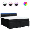 vidaXL Boxspring met matras stof zwart 180x200 cm