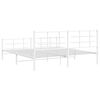 vidaXL Bedframe met hoofd- en voeteneinde metaal wit 183x213 cm