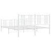 vidaXL Bedframe met hoofd- en voeteneinde metaal wit 160x200 cm